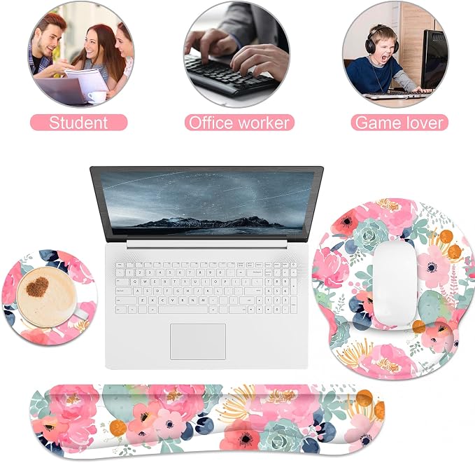 Ergonomic Mouse Pad with Wrist Rest and Keyboard Wrist Rest, Mousepad - Image 5