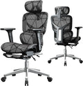 Mesh Office Chair,Ergonomic Computer Chair,Adjustable Lumbar High Back Desk Chair 400lbs,4D Adjustable Armrests & Removable Headrest,Breathable Mesh Chair for Adults,Home Gaming & Workplace(Black) by Opiesit