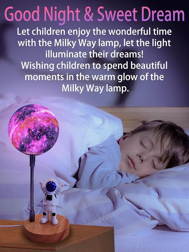 Moon Lamp for Kids, Space Buddy Lights with 7 Colors, Astronaut Night Light - Image 3