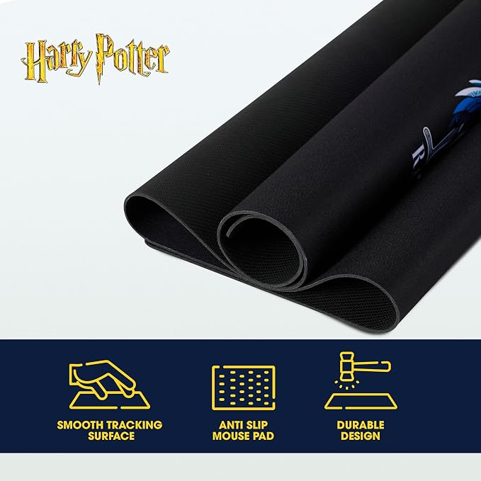 Harry Potter Large Gaming Mouse Pad 31"x15" XL Computer Desk Mat, Anime | Oversized 31x15in Harry Potter anime gaming mouse pad, smooth fabric top, stitched edges, non-slip rubber base. - Image 5