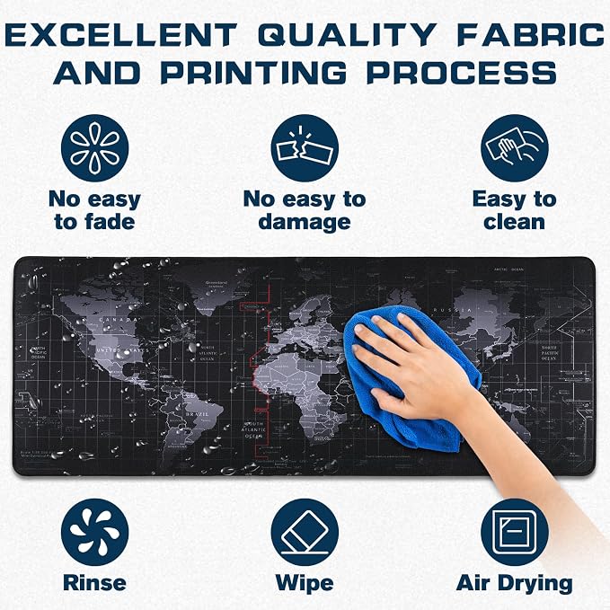 Mouse Pad Gaming - Desk Mat for Keyboard and Mouse - Large Mouse Pads for Desk, Gaming Mousepad with Non-Slip Base, Desks Pad (31.5" X 11.8") for Game, Office and Home - Image 3