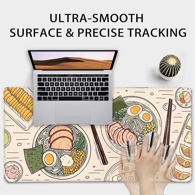 Japanese Ramen Large Gaming Mouse Pad Desk Mat XXL 31.5"x15.7" | Extended Mousepad, Non-Slip Rubber Base , Stitched Edges, for Computer/Laptop/Office/Home - Image 5
