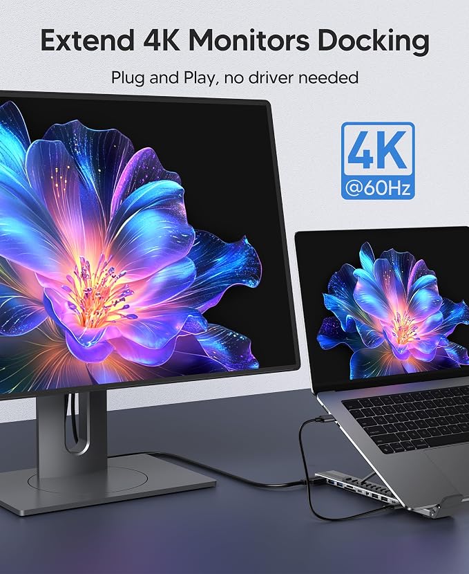Mukiya Laptop Docking Station Stand,11 in 1 Laptop Dock Stand with 4K HDMI - Image 5