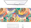 Auhoahsil Desk Mouse Pad, Large Gaming Mousepad, XXL Desk Pad, Extended Long Superior Micro-Weave Cloth Non-Slip Rubber Big Computer Mouse Mat for Gamer, Office & Home, 35" x 15", Tropical Leaves by Auhoahsil