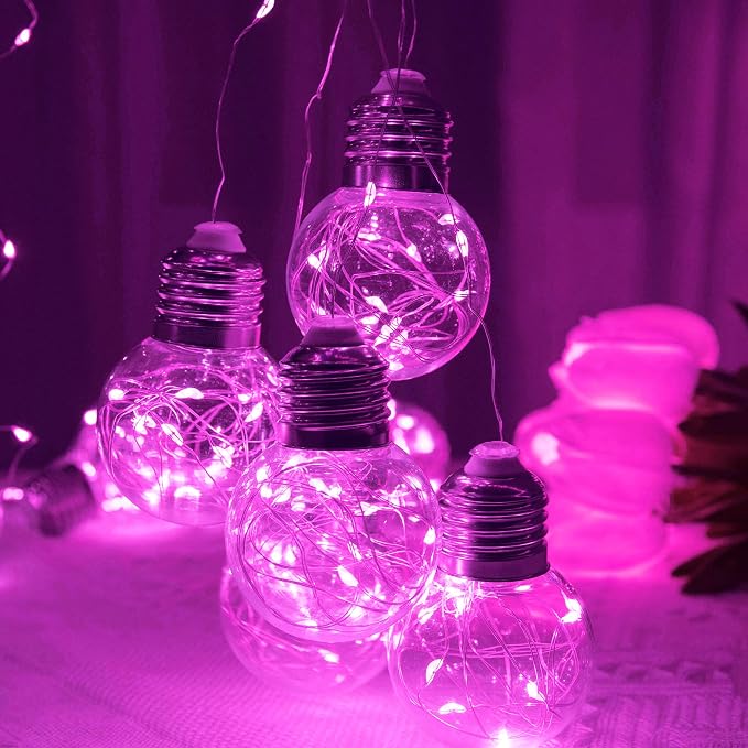 YOLIGHT Wishing Ball Curtain Lights 200 LED Window Curtain String Light with Remote, USB Battery Powered Twinkle Globe Fairy Lights for Wedding Party Bedroom Christmas Decoration (Pink) - Image 3