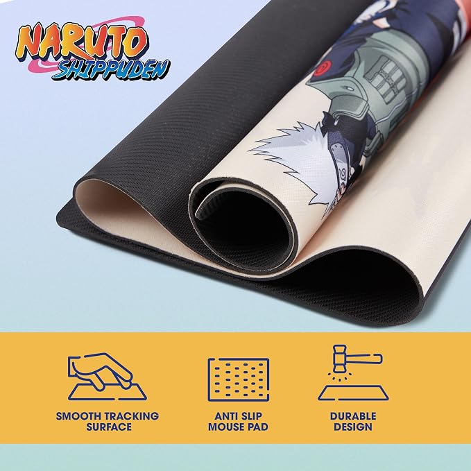 Naruto Large Gaming Mouse Pad 31"x15" XL Computer Desk Mat, Anime Keyboard | Naruto anime gaming mouse pad, Oversized 31x15in, stitched edges, smooth fabric top, non-slip rubber base. - Image 5