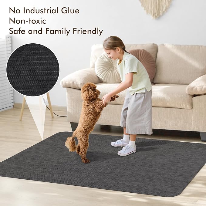 Blvornl Office Chair Mat for Hardwood Floor, Computer Chair Mat, 47.2"x 60" | Black, Waterproof, easy to clean, suitable for hardwood, laminate, Rattan Woven Pattern, Durable Solid PVC Material - Image 7