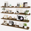 Picture Ledge Shelf, Floating Shelves for Wall Decor, Walnut, 6Pcs, 48'' by Axeman