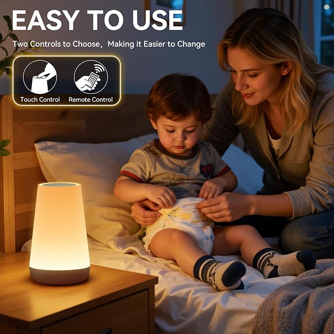 Auxmir Rechargeable Night Light, 13-Color Remote Control Lamp, Dark Brown - Image 4