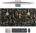 Black Aesthetics Desk Mat Mouse Pad Large Gaming Mouse Pad Desk Pad Mousepad, Mystical Green Plant Computer Laptop Keyboard and Mouse Mat, Desktop Protector Mat for Women Girl Office 31.5x15.8 in by TENG+DA+QING