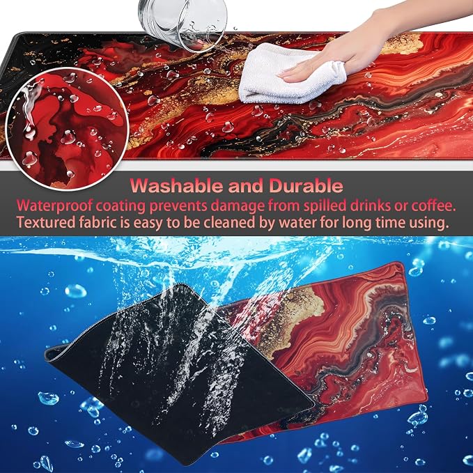Canjoy Gaming Mouse Pad, 31.5x15.7in Large Mouse Pads for Desk Keyboard Pad | Desk Mat for Keyboard and Mouse Computer Big Full Size Desk Pad with Non-Slip Rubber Base and Stitched Edge for Home Office - Image 5