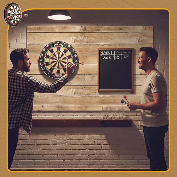 Hahafelt Felt Wood Grain Dart Board Wall Protectors Square Dart Board Backing Tiles Dartboard Backboard Cork Backboards Alternative - Image 5