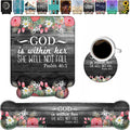 Wrist Rest Support Ergonomic Gel Mouse Pad & Memory Foam Keyboard Set, Non-Slip Rubber PU Base for Home Office Working Studying Easy Typing & Pain Relief - Floral Quote Bible Verses Psalm 46:5 by Unknown