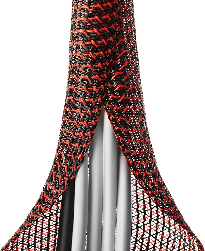 ZhiYo Cable Sleeve, 6.6ft - 4/5 inch, Black - Red by ZhiYo