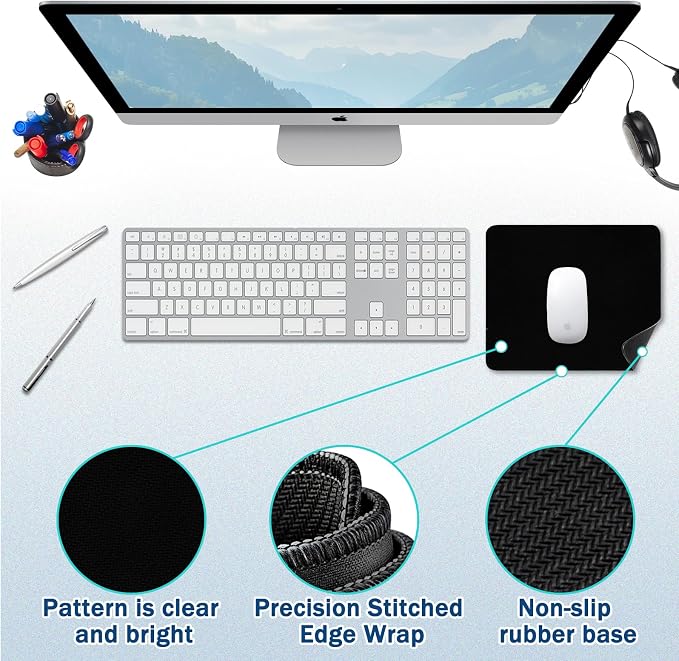 Mouse Pad Gaming - Desk Mat for Keyboard and Mouse - Large Mouse Pads for Desk, Gaming Mousepad with Non-Slip Base, Desks Pad (11.8" X 9.8") for Game, Office and Home - Image 2