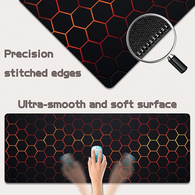 Mouse Pad Gaming - Desk Mat for Keyboard and Mouse - Large Mouse Pads for Desk, Gaming Mousepad with Non-Slip Base, Desks Pad (31.5" X 11.8") for Game, Office and Home - Image 2