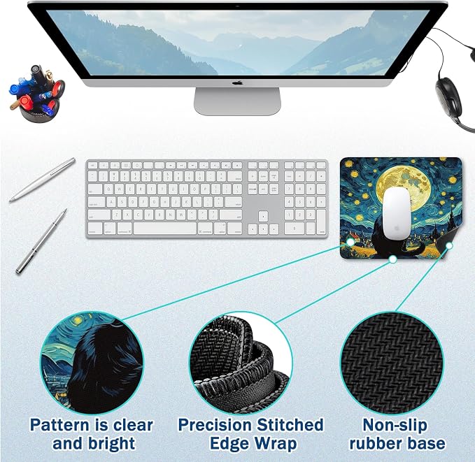 Mouse Pad Gaming - Desk Mat for Keyboard and Mouse - Large Mouse Pads for Desk, Gaming Mousepad with Non-Slip Base, Desks Pad (11.8" X 9.8") for Game, Office and Home - Image 2