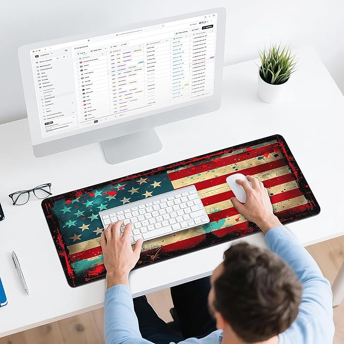 Gaming Mouse Pad - (31.5"×11.8") American Flag Large Mouse Pads for Desk - Desk Mat for Keyboard and Mouse with Non-Slip Base, Desks Pad Matfor Game/Office & Home - Image 6
