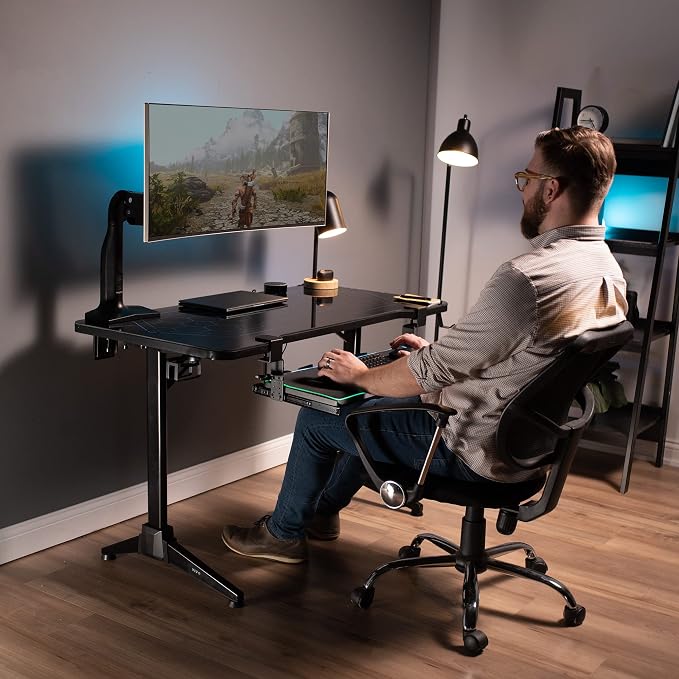 VIVO Height Adjustable Clamp and 12 inch Rail Set for DIY Custom Wooden Keyboard Trays (Tray Not Included), Under Desk Pull Out Slider Track with C-clamp Mount System, Black, MOUNT-RAIL02H - Image 6