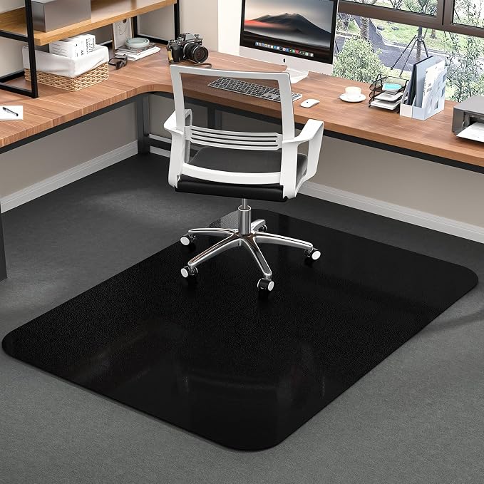 Desk Chair Mat for Carpet 36"x48" for Low Pile Carpets, Black | Non-Slip Studded,2.2MM Thick Carpet Chair Mat，Transparent PVC Computer Chair Mat, Easy Glide, Scratch-Resistant by Tonaus