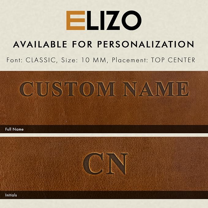 ELIZO Personalized Custom Desk Pad Set Real Leather Desk Mat Mouse Pad Unique Gifts for Him Her Leather Gifts for Men Women Engraved Embossed Monogrammed Corporate Gifts - Image 8