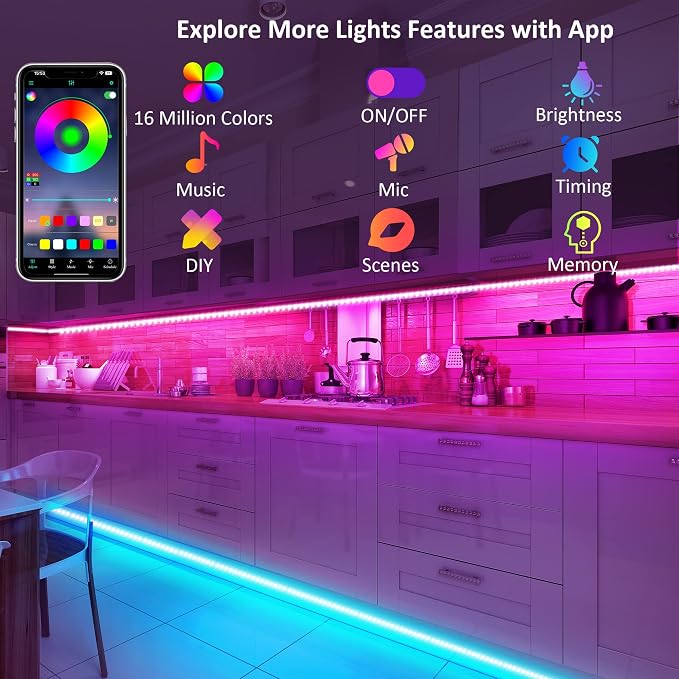 maylit 8 PCS Motion Sensor RGB Under Cabinet Lights Kit - Image 5