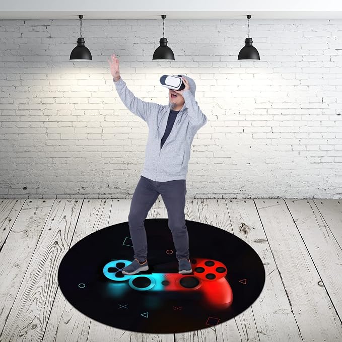 Generic Gaming Chair Mat for Hardwood Floor, Non-Slip Round Office Chair Mat, 47" x 1", Red - Image 5