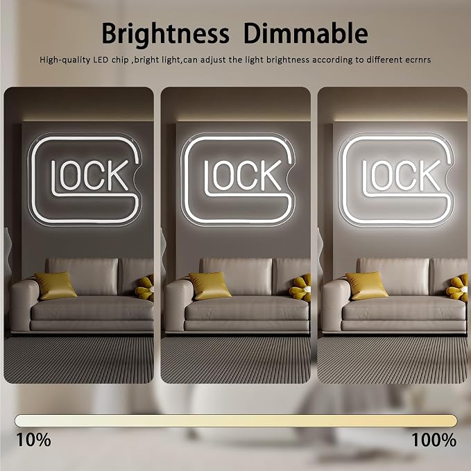 Lock Neon Signs for Wall Decor,Dimmable Game Neon Light for Gamer,Usb Powered Gaming Lights for Man Cave Bedroom Game Room Bar Birthday Gifts(9.8 * 11.8in) - Image 6