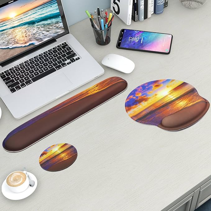 Mouse Pad and Keyboard Wrist Rest Support,Ergonomic Mouse Pad Set - Image 4