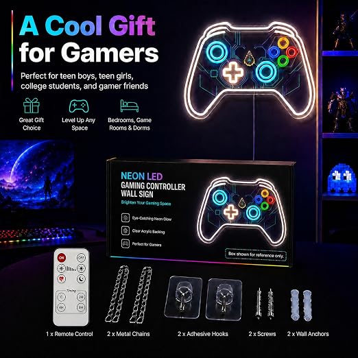 CBGEYZM Gaming Controller Neon Sign: Led Light With Glowing Cyber Core - Image 9