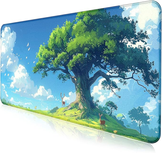 Large Green Plant Outdoor Landscape Office Desk Pad, Computer Mouse Pad | Large Extended Mouse Pad; Full Desk Coverage; Waterproof Coating; Stable Anti-Slide Base For Gaming, Office, Study Daily Use by LQFIWSS