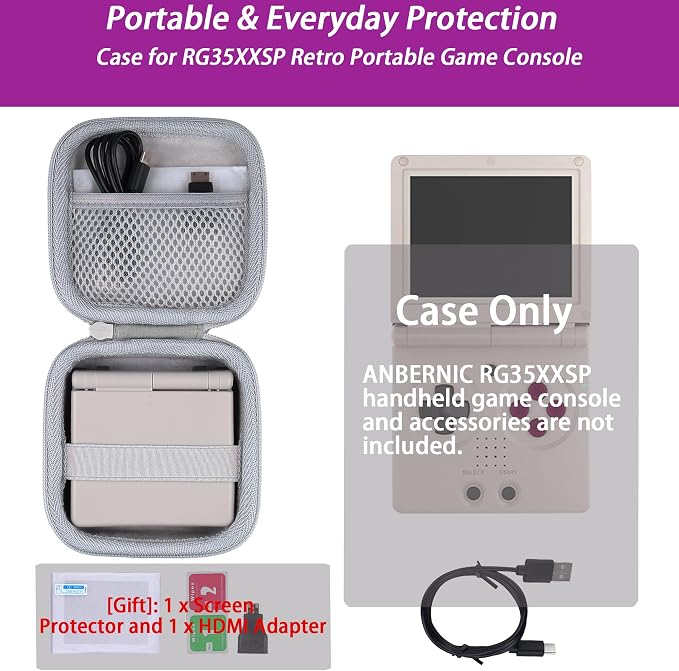 Khanka Hard Case for Anbernic RG Rotate/RG34XXSP/RG35XXSP Retro,White - Image 3