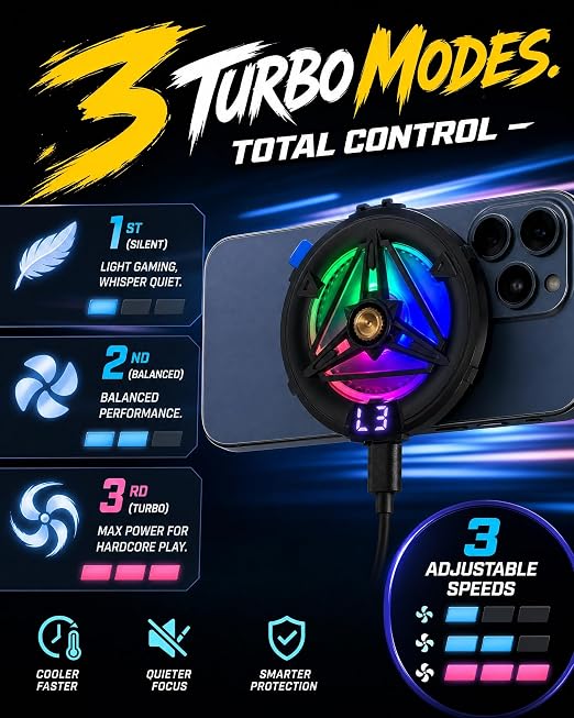 Phone Cooler, Cooling Fan for Phone, Magnetic Cell Phone Cooler for Gaming - Image 3