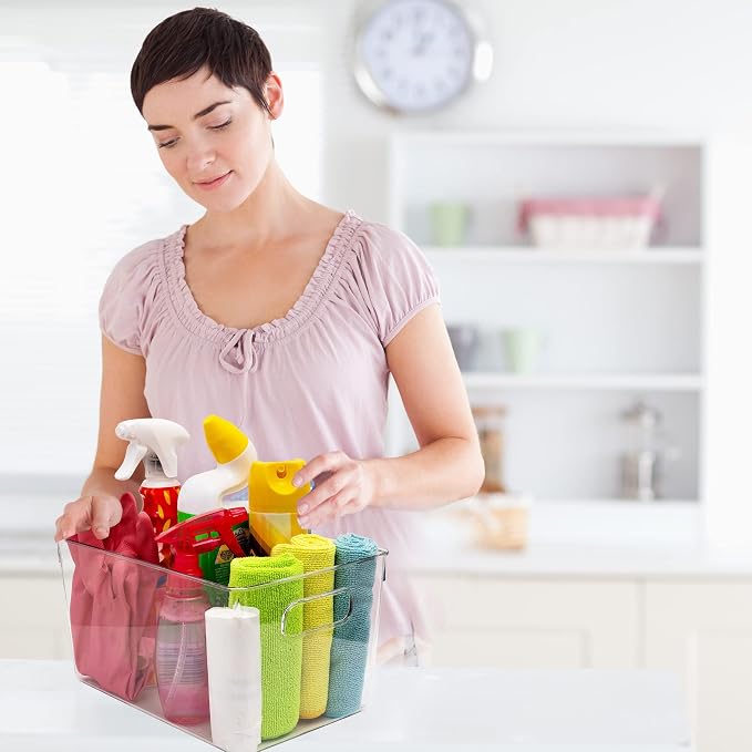 Clear Plastic Storage Bins, Pantry Organizers and Storage, Kitchen Organization and Storage Containers Bins for Organizing, Fridge, Freezer, Bathroom, Pantries, Medicine Cabinet Organizer Bin - Image 4