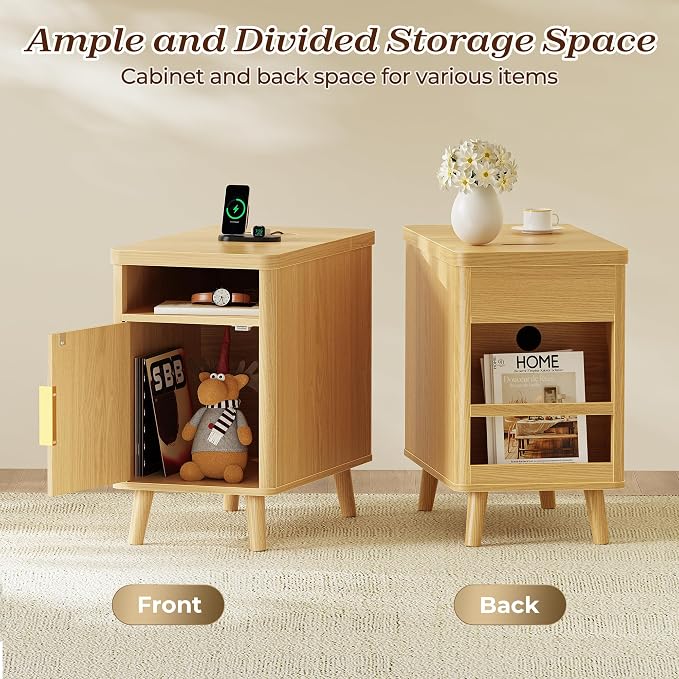 Huuger Narrow End Table with Charging Station, USB-C Port - Image 7