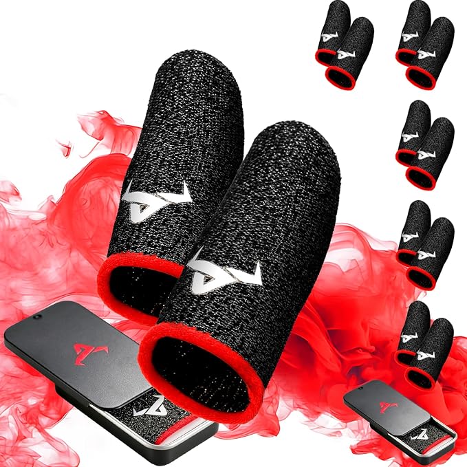 10 Pack Finger Sleeves for Gaming,Thumb Sleeves for Mobile Gaming,Anti Sweat,Ultra Thin,0.15mm Silver Fiber,Suitable for Most Gamers,Gaming Finger Gloves for PUBG COD Dedales Gamer,Covers by Unknown