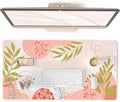 QiyI PU Leather Large Mouse Pad, 31.5" x 15.7", Minimalist Pink | Desk Décor Accessories, Extended Size, Waterproof & Easy to Clean, Smooth Surface, Non Slip Desk Organization by QIYI