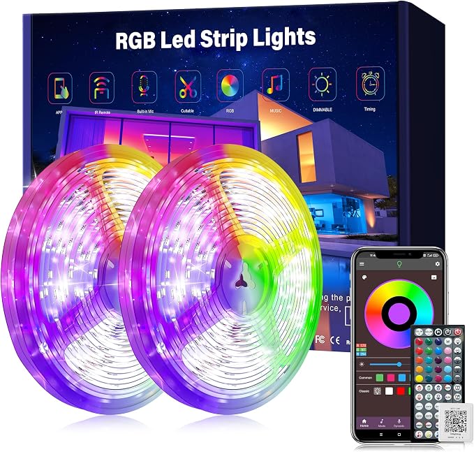 Ledagic Led Lights for Bedroom 200ft (2 Rolls* 100ft) Led Lights Music Sync by Ledagic