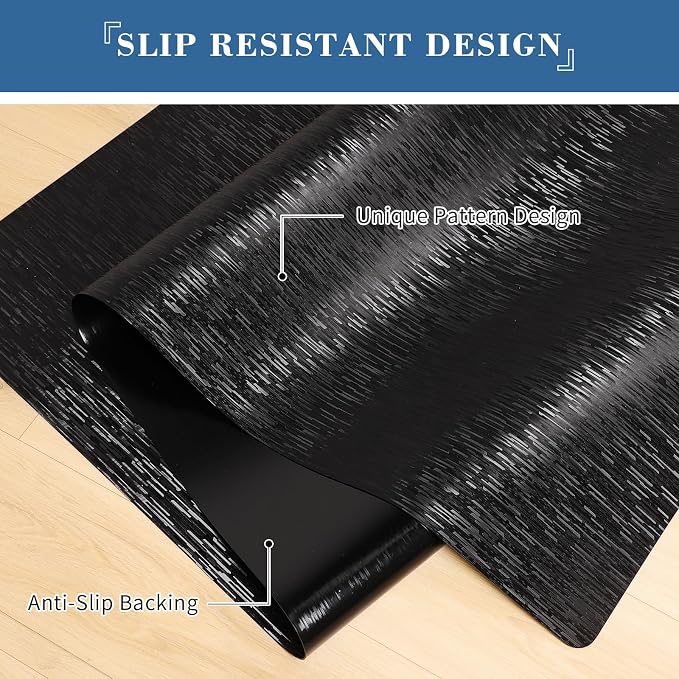 Office Chair Mat, TYDLE 50" x 65" Large Chair Mat for Hard Floor, Vinyl Floor Mat for Gaming Chairs, Slip Resistant Floor Protector Rolling Computer Desk Mat for Hardwood Floor, Black - Image 8