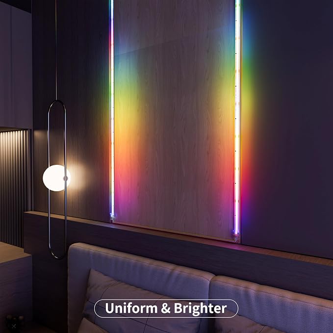 RGB Smart IC COB LED Strip Light,32.8ft Color Chasing Flexible DC24V LED Tape Light,WS2811 Addressable RGB Ribbon,for Party/Home/Office DIY Lighting Projects(Power Supply&Controller NOT Included) - Image 4
