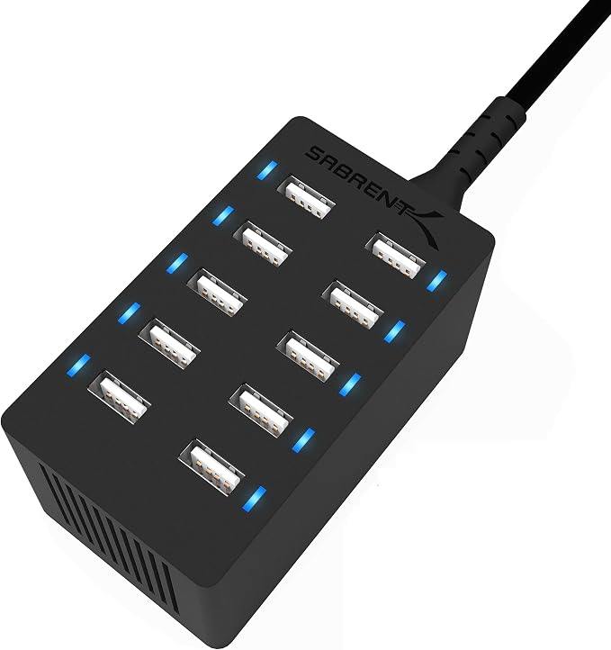 SABRENT 60W 10-Port USB Charging Station, Auto-Detect (AX-TPCS) by SABRENT
