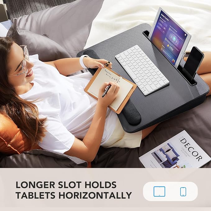 HUANUO Laptop Lap Desk with Cushion, Fit up to 17" Laptop, Black - Image 7