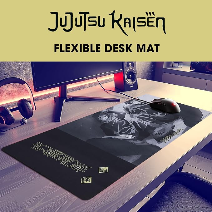 Jujutsu Kaisen Large Gaming Mouse Pad 31"x15" XL Computer Desk Mat, Anime | Jujutsu Kaisen anime gaming mouse pad, Oversized 31x15in , smooth fabric top, stitched edges, non-slip rubber base. - Image 3