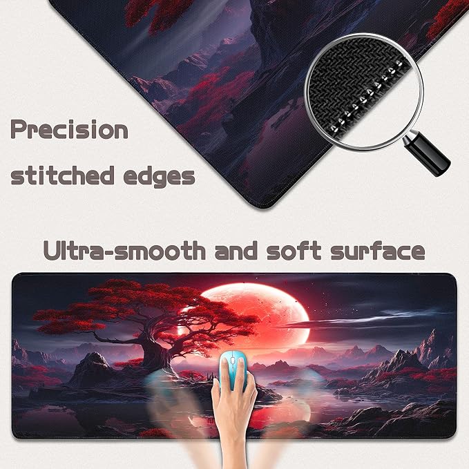 Gaming Mouse Pad - (31.5"×11.8") Japanese Anime Large Mouse Pads for Desk - Desk Mat for Keyboard and Mouse with Non-Slip Base, Desks Pad Matfor Game/Office & Home - Image 2