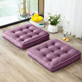 1 MIDDLE ONE Floor Pillow Set of 2, Memory Foam Meditation Cushion, Floor Cushions for Adults Sitting, Large Square Seat Cushions for Yoga, Living Room, 20x20 Inch (Purple) by 1MIDDLEONE