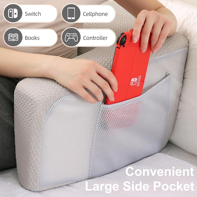 Berklan Lap Gaming Pillow,Reading Pillows for Sitting in Bed - Image 7