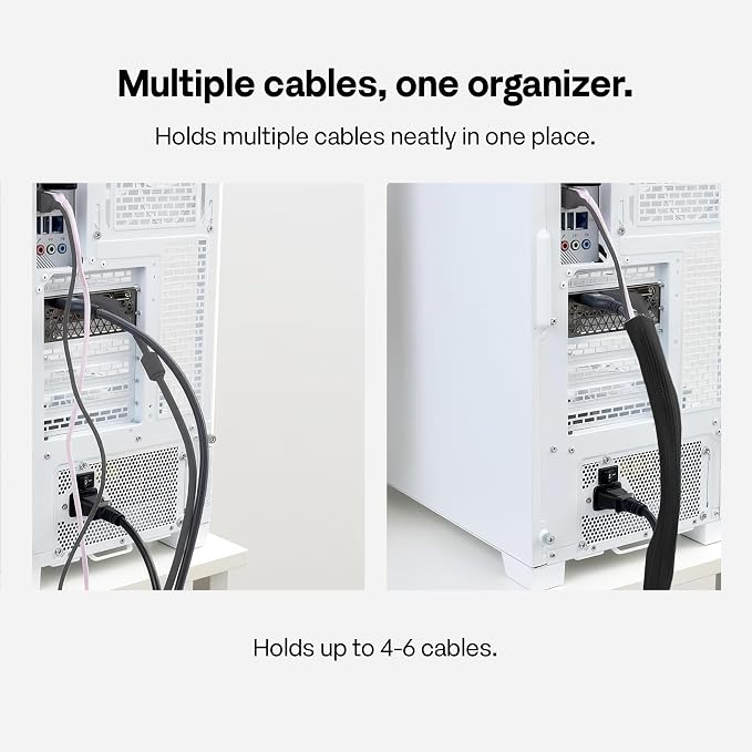 Pixio 10FT Tubing Cable Sleeve – 1/2 inch Flexible Cable Management Sleeve for PC, Gaming, TV & Office, Wire Organizer for Desk Cable Cleanup - Image 4
