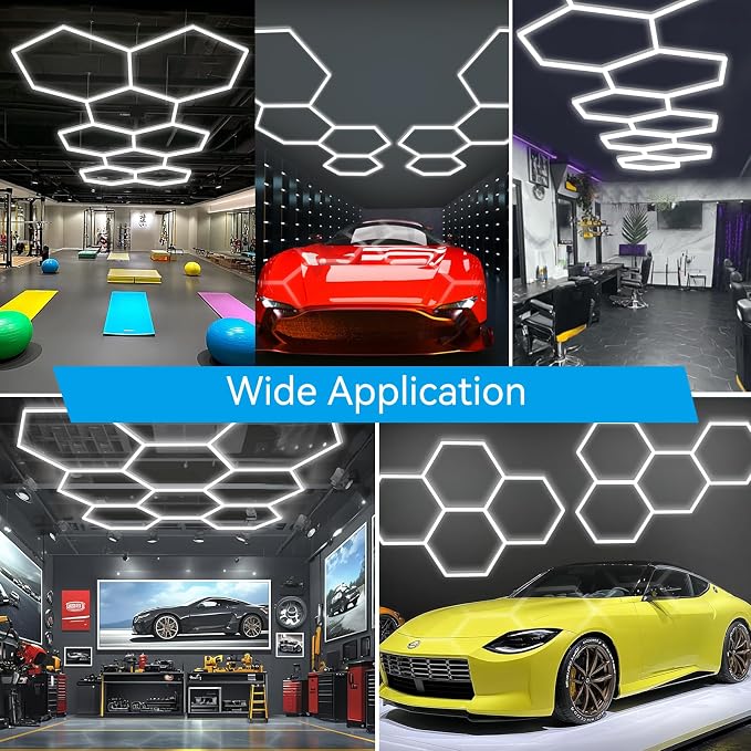 LZHOME Hexagon 5000K LED Garage Lights: 25 Pack Updated 1.31-inch Wider Size,26300LM Super Bright Hex Lighting Ceiling LED Shop Light for Garage, Car Detailing, Workshop, Warehouse, Gym, Basement - Image 8