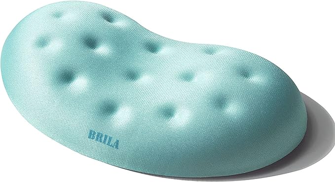 BRILA Ergonomic Memory Foam Mouse Wrist Rest Support Pad Cushion for Computer, Laptop, Office Work, PC Gaming - Massage Holes Design - Wrist Pain Relief (Aquamarine Mouse Wrist Rest) by BRILA