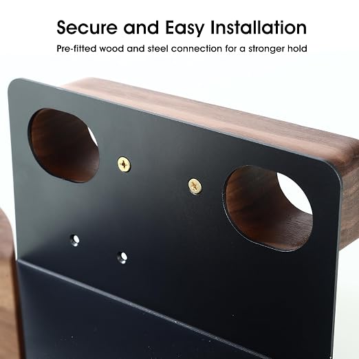NIRVASH Walnut VR Headset Wall Mount Holder, Wood VR Wall Stand Storage Hook Compatible with Meta/Oculus Quest 3, 2, 3S, Vive Display Hanger, Game Room Decor Vintage Gift Organizer Shelf (No Charger) - Image 5